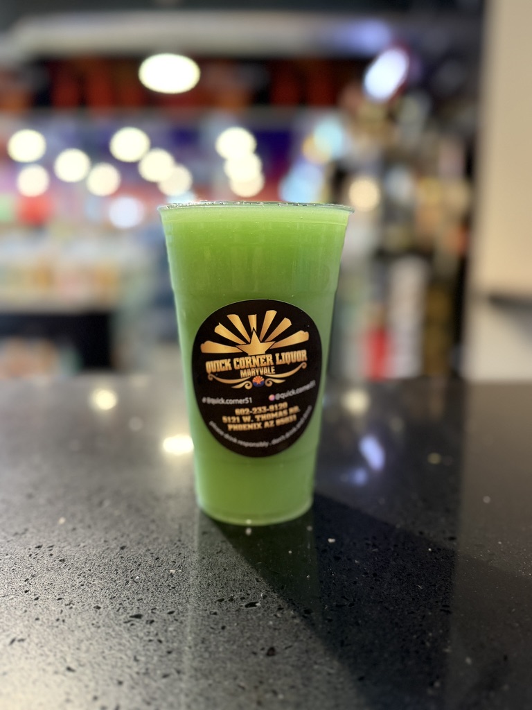 Manzana Loca apple slushie made with Crown Royal Apple