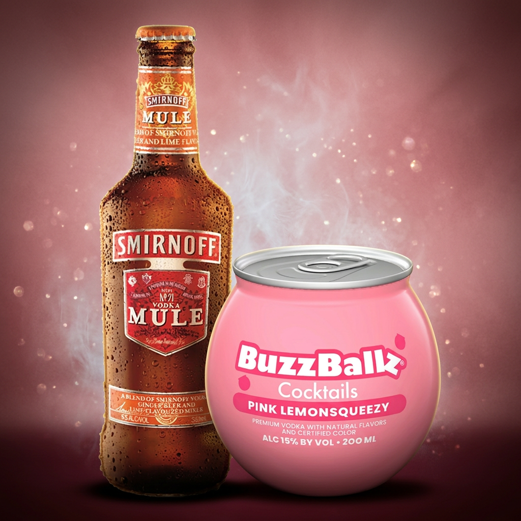 Pink BuzzBallz & Smirnoff product photo